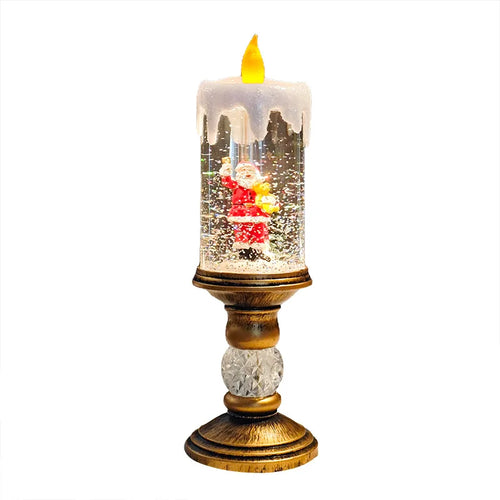 Bougie LED de Noël allumée, lumière douce