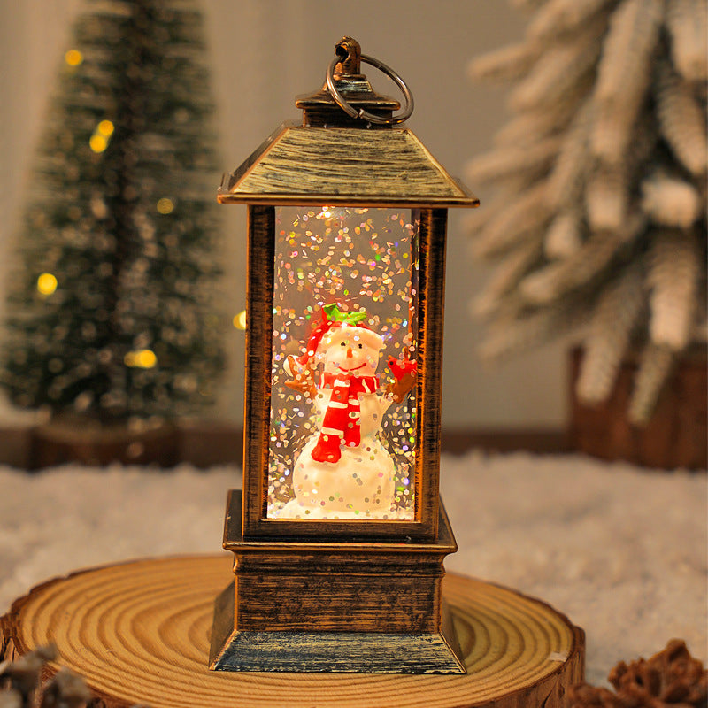 Lanterne de Noël à eau lumineuse, style vintage