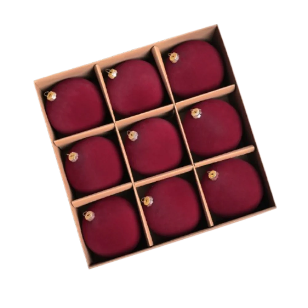 Boule de Noël en velours floqué 10 cm – photo 8