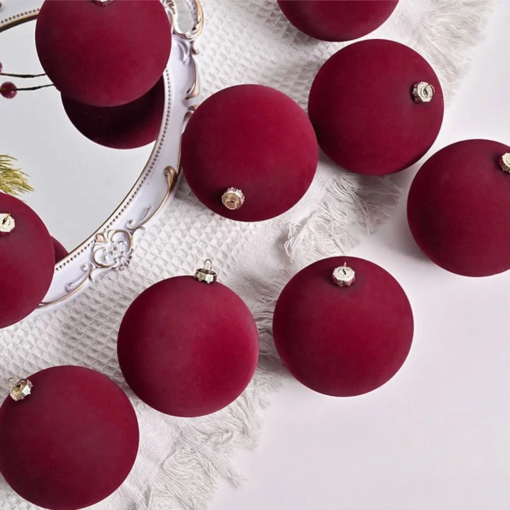Boule de Noël en velours floqué 10 cm – photo 4