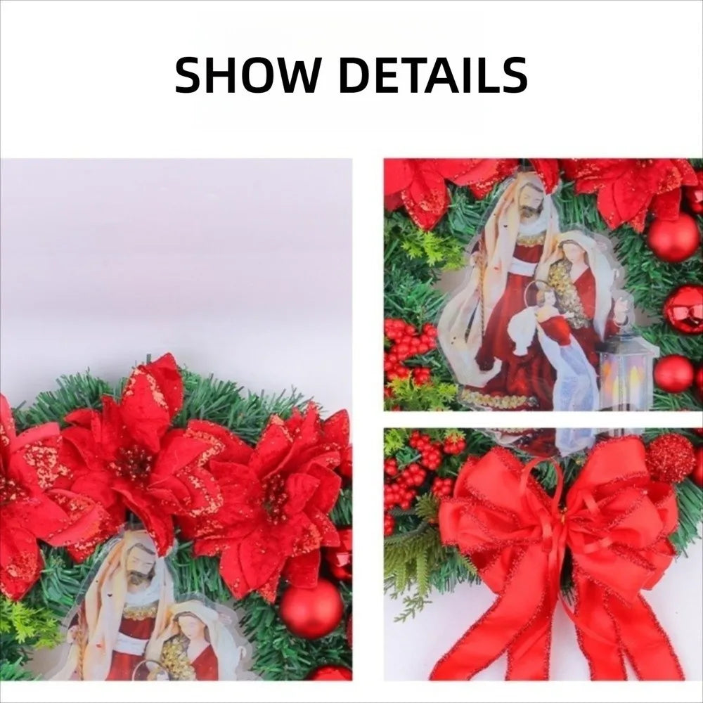 Couronne de Noël givrée 30 cm – photo 5