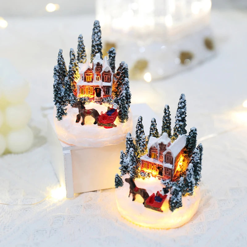Village de Noël lumineux LED en résine – photo 3