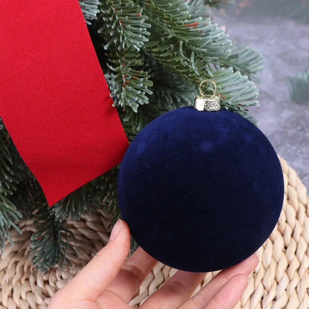 Boule de Noël en velours floqué 10 cm – photo 3