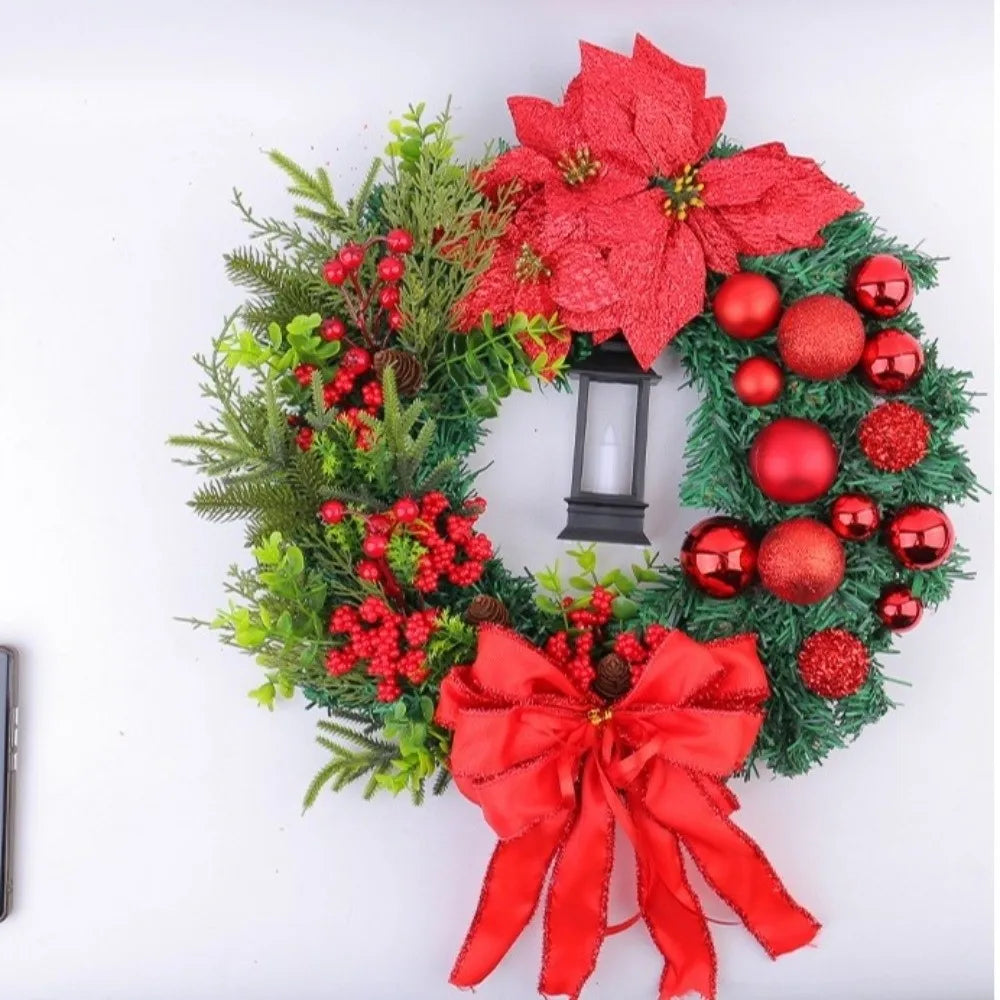 Couronne de Noël givrée 30 cm – photo 3