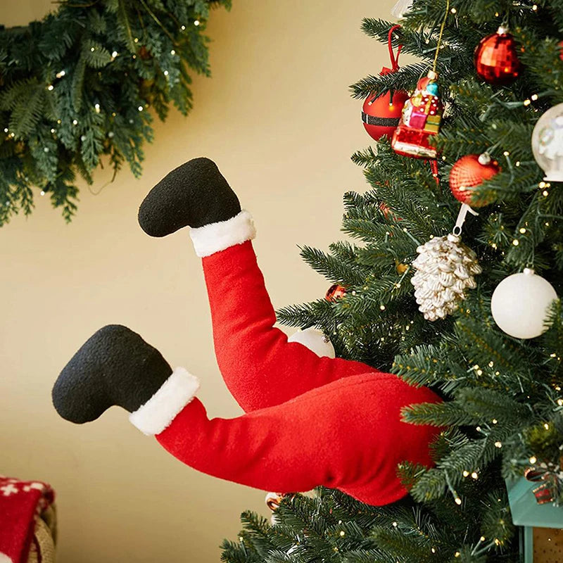 Jambes du Père Noël, décoration de porte