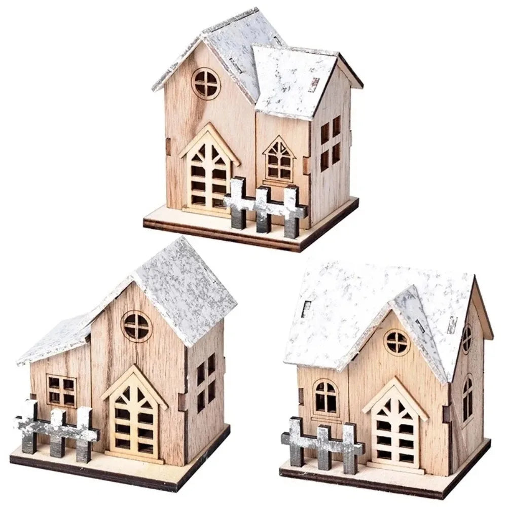 Maison de Noël LED en bois – photo 4