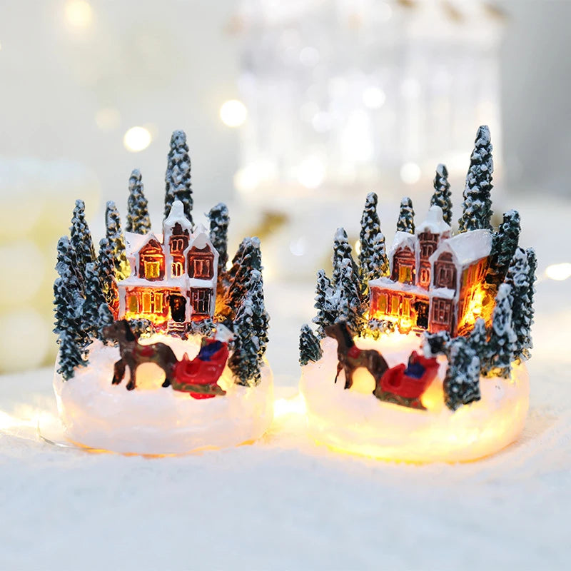 Village de Noël lumineux LED allumé