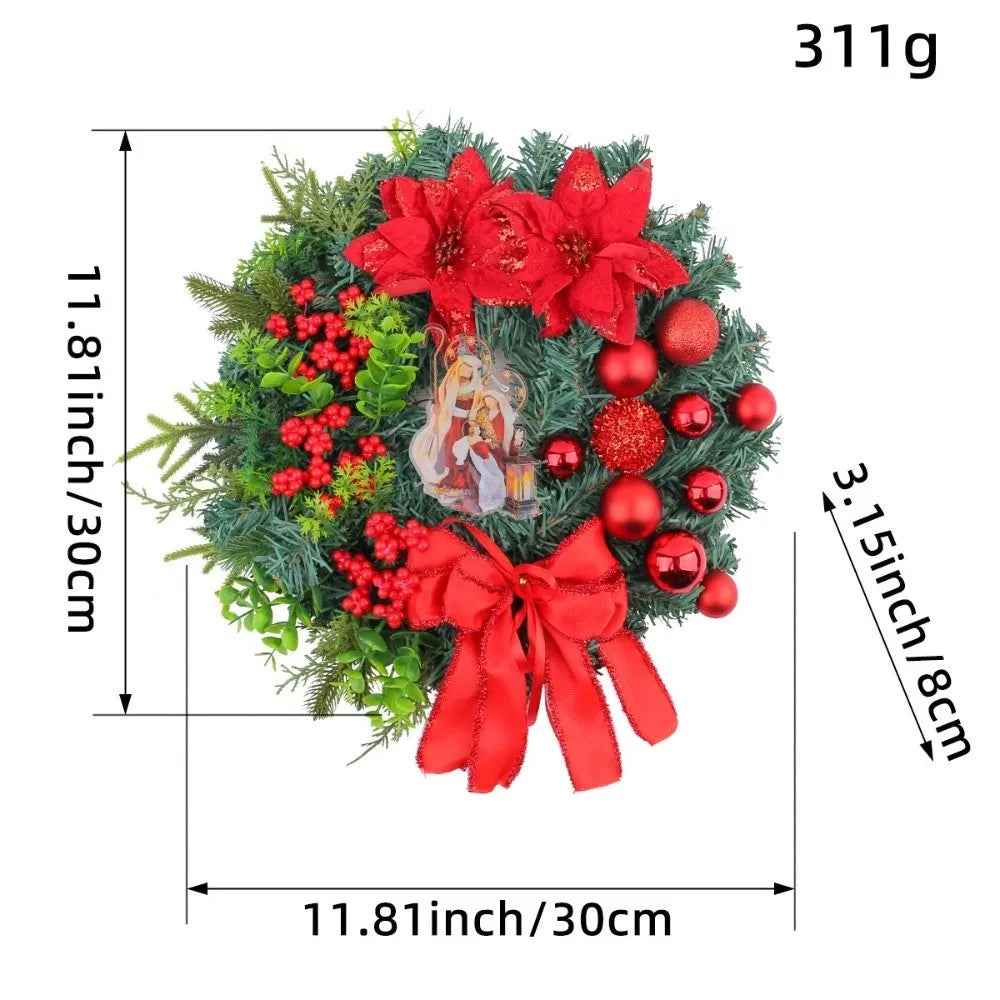 Couronne de Noël givrée 30 cm – photo 7