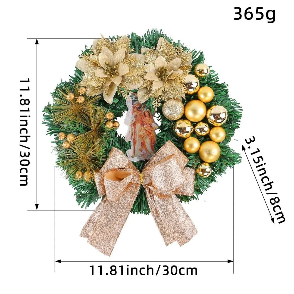 Couronne de Noël givrée 30 cm – photo 8
